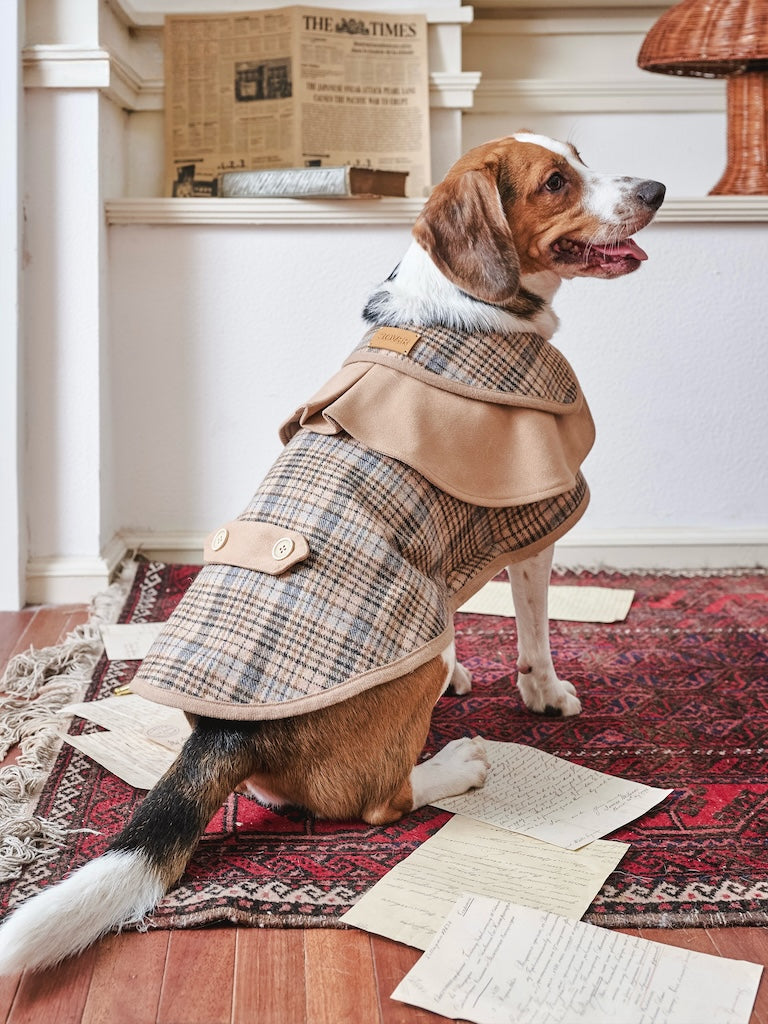 BOVER British Style Plaid Detective Cape