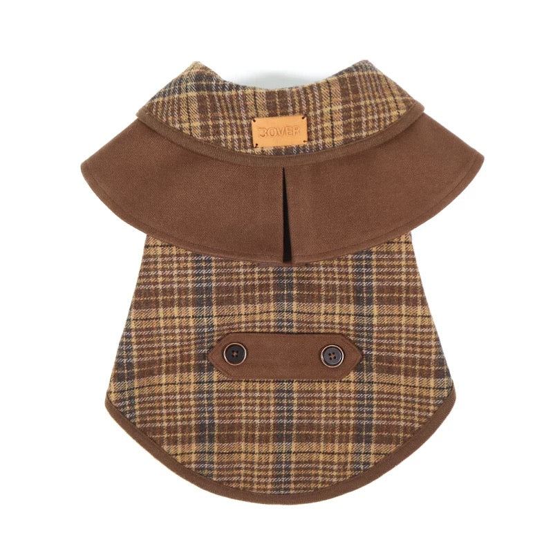 BOVER British Style Plaid Detective Cape