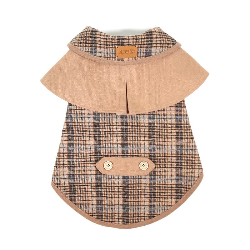 BOVER British Style Plaid Detective Cape